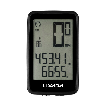 Lixada Compact Bicycle Computer USB Rechargeable Wireless Bike Cycling Computer with Bicycle Speedometer Odometer Bike Stopwatch