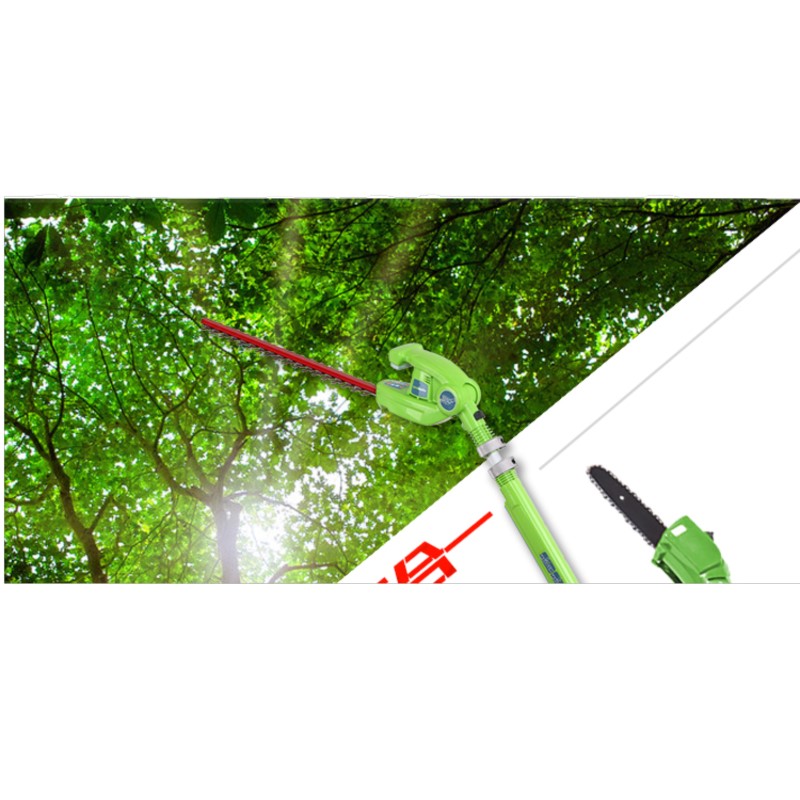 new arriaval GreenWorks 20302 G-MAX 40V 8-Inch Cordless Pole Saw and hedge trimmer not comb battery and charger include