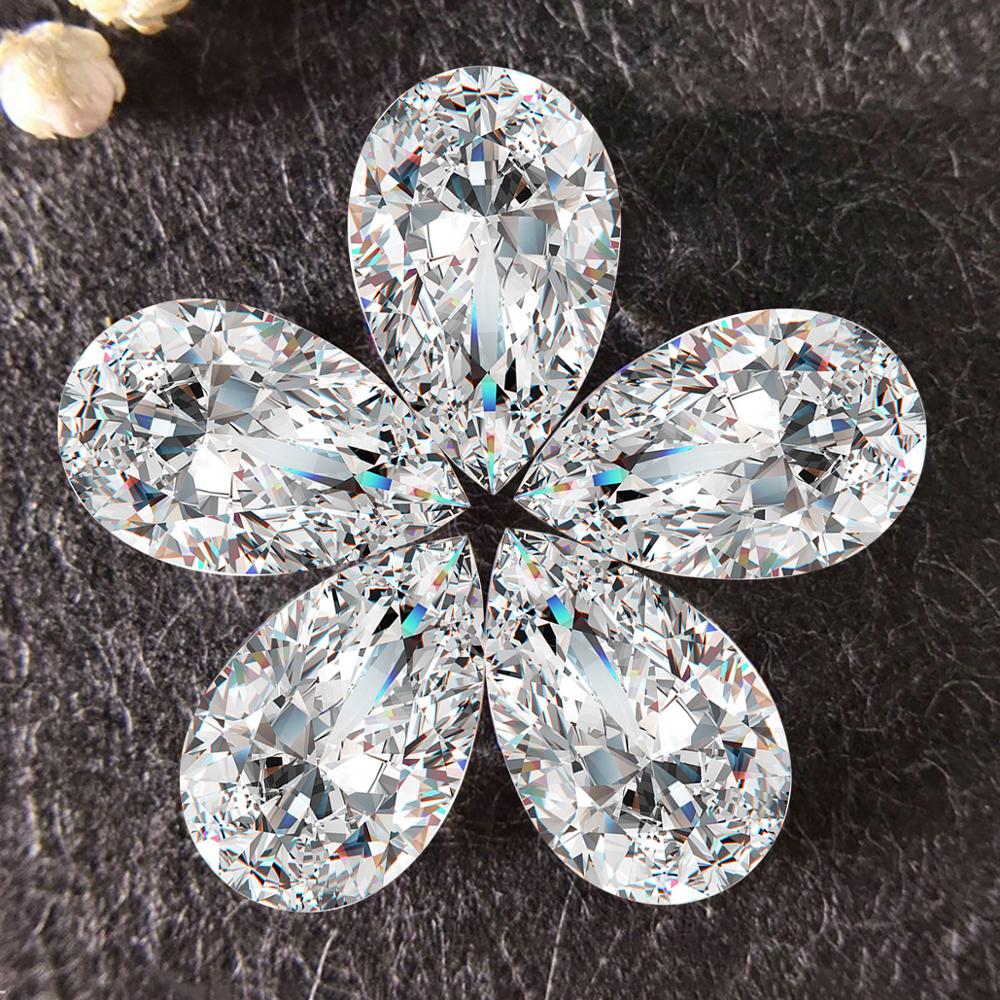 Szjinao Real 100% Loose Gemstone Moissanite Diamond 0.35ct 3*5mm D Color VVS1 Pear shaped GRA Moissanite Stone For Diamond Ring