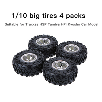 4pcs/Set 1/10 130mm Rubber Wheel Non-Slip Big Foot Climbing Stairs HSP Robot Tire For Obstacle Smart Car Chassis DIY Parts