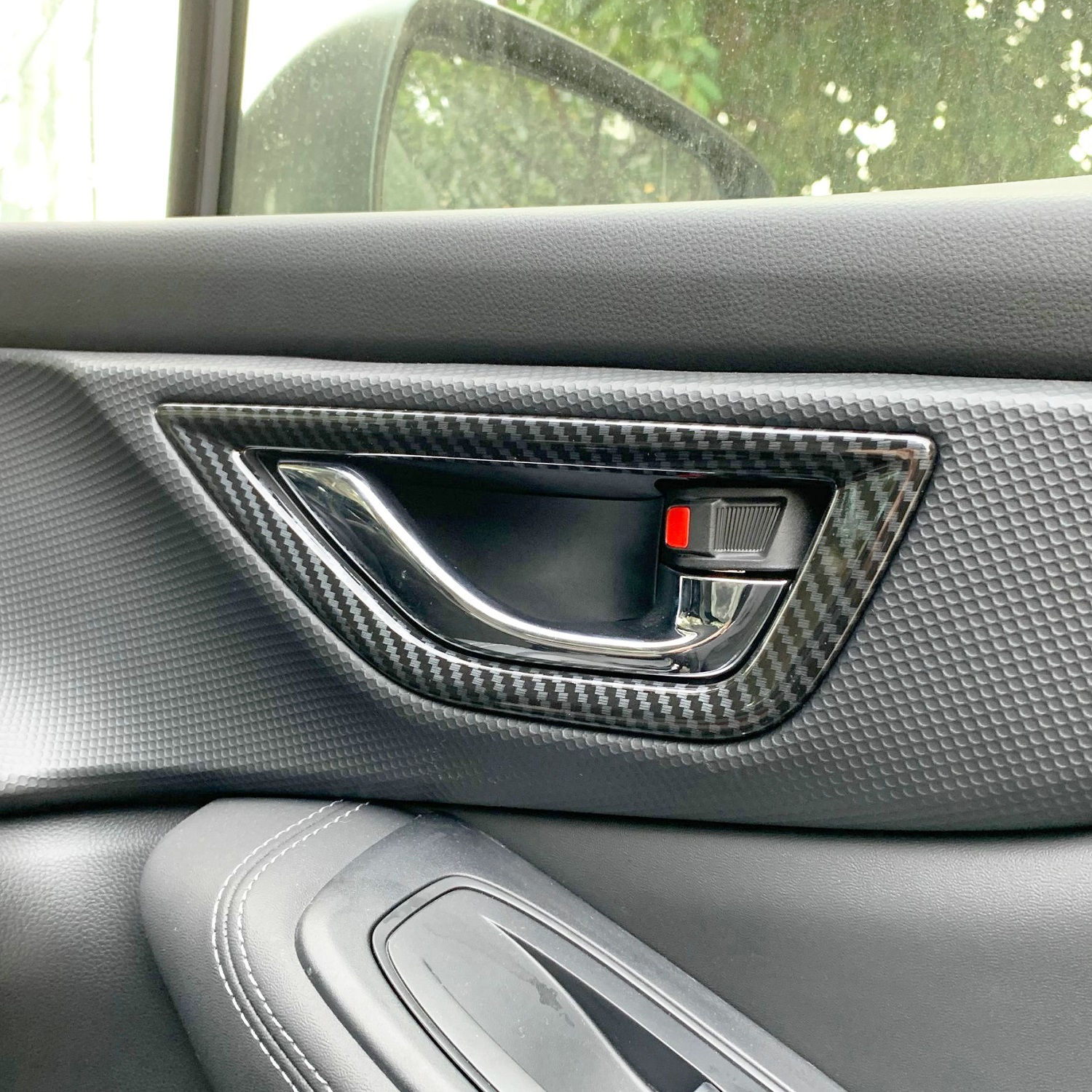 Carbon Fiber Interior Door Handle Surrounds Trims Accessories For Subaru Forester (SK) 2019 2020