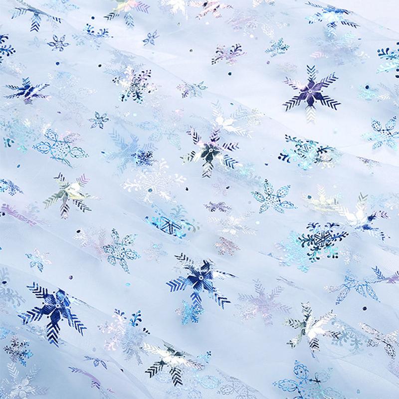 160cm Width Soft Pink Bronzing Glitter Colorful Snowflake Mesh Fabric For Skirt Dress, White, Blue, Grey, Black, By The Meter