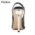 Eilyken Fashion White Stripper High Heels Pumps Sexy Hollow Out Mesh Thin Heeled Party Wedding Bride Women Shoes Size 35-41