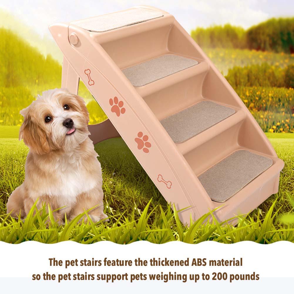 Dog Stairs Pet 3 Steps Stairs for Small Dog Cat Dog House Pet Ramp Ladder Anti-slip Removable Dogs Bed Pet Folding Stairs