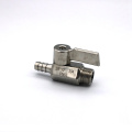 1/8" 1/4" 3/8" 1/2" BSP x 7/12mm Hose Barb Mini Sanitary Ball Valve Homebrew Beer SUS 304 Stainless Steel With Stainless Hanlde