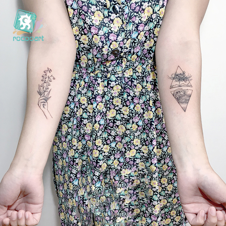 Rocooart Rage Letter Tattoo Cute Whale Panda Taty Flowers Snake Tatouage Body Art Waterproof Temporary Tattoo Sticker Fake Tatoo