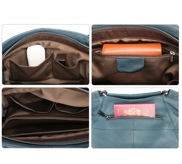 Leather women's chain shoulder bag