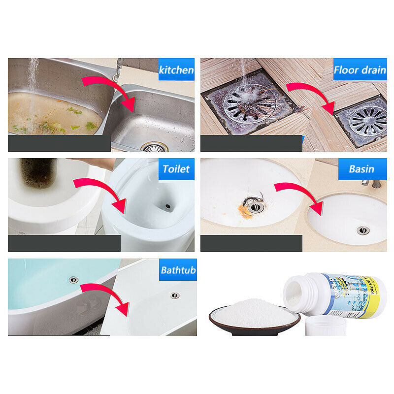 Sink Drain Cleaner Powerful Pipe Dredging Agent Quick Foaming Toilet Cleaner Super Clog Remover Clogging Cleaning Tool TSLM1