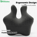 PurenLatex Lumbar Support Pillow Back Cushion Memory Foam Orthopedic Backrest for Car Office Computer Chair and Wheelchair Seat