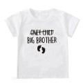 Only Child Big Brother/Sister To Be Pregnancy Announcement Tshirt Kids Funny Short Sleeve T-shirt Children Toddler Casual Tees