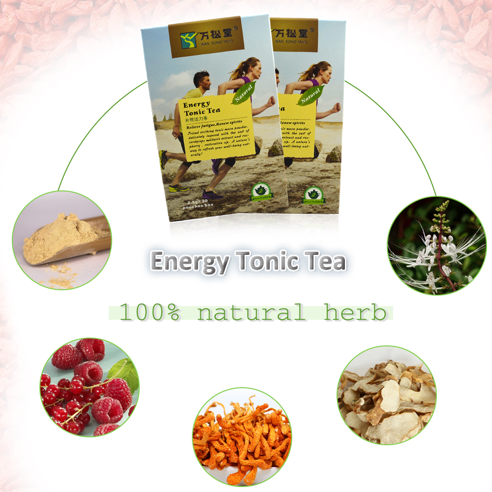 2*20 Pcs Chinese Energy Tonic Tea Relieve Fatigue Spirits Vitality Kidney Supplementary Vital Drink Improve Immunity Tea