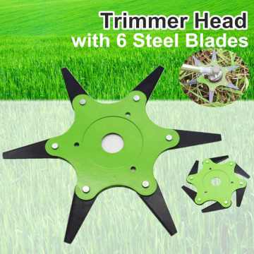 65Mn 6 Blades Cutter Head Grass Trimmer Brush Grass Brush Cutting Head Garden Power Tool Accessories for Lawn Mower