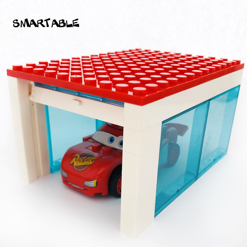 Smartable Garage with Rolling Door MOC Parts Building Blocks Toys For Kids DIY Big Luxury House Compatible All Brands City Gift