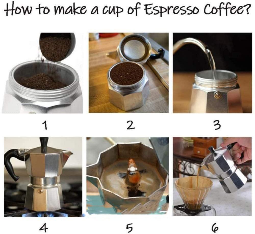 Coffee Maker Aluminum Mocha Espresso Percolator Pot Coffee Maker Moka Pot 1cup/2cup/3cup/6cup/9cup Stovetop Coffee Maker