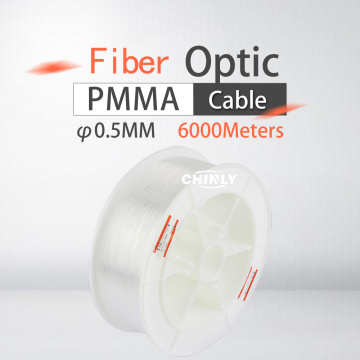 6000m/roll Optical Fiber High quality 0.5mm PMMA Plastic End Glow Fiber Optic Light cable for Ceiling lighting decoration