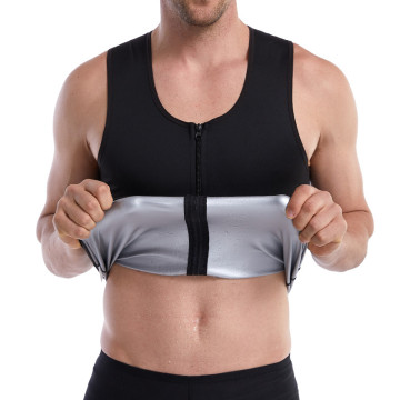 Men Silver Ion Sauna Suit Body Shaper Slimming Pants Waist Trainer Corset Sweat Vest Tank Top Body Shaping Seamless Underwear