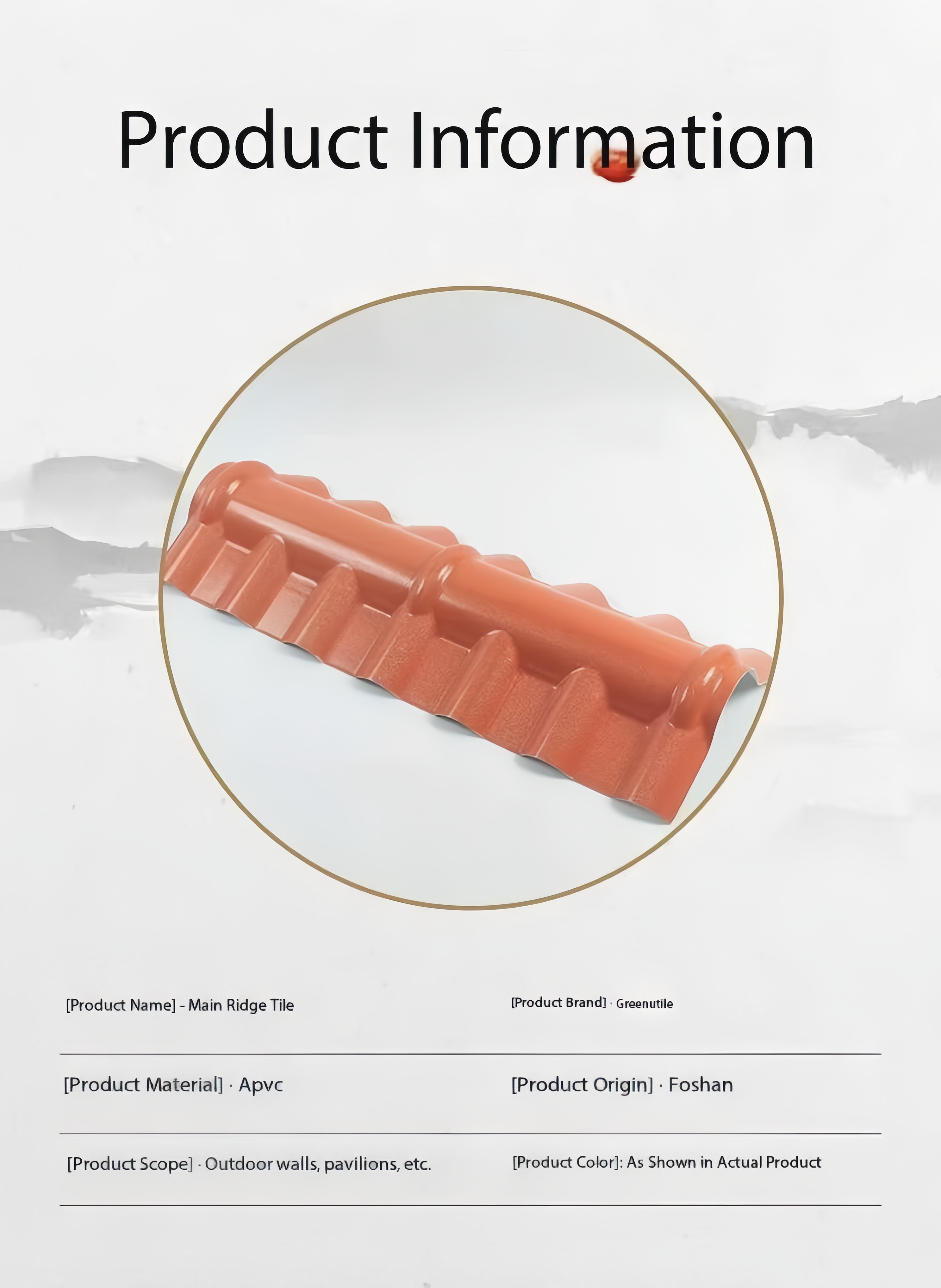 Main Ridge Tile  fitting for Resin Tiles