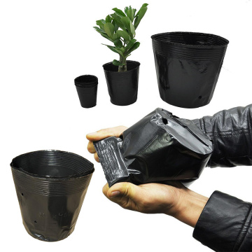 100PCS Garden Black Plastic Grow Pot Nutrition Bowl Seedling Cup Balcony Garden Planter Home Decor Seedling Flowerpot