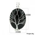 Tree of Life Wire Wrap Gemstone Pendant