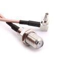 F Type Female Jack To CRC9 Male Right Angle RG316 Pigtail Cable 15cm For HUAWEI Modem