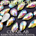 4x6 5x8mm Tear Drop Crystals Nail Art Clear AB Acrylic rhinestones plastic Non Hotfix Flat back glitters for DIY jewelry Stone