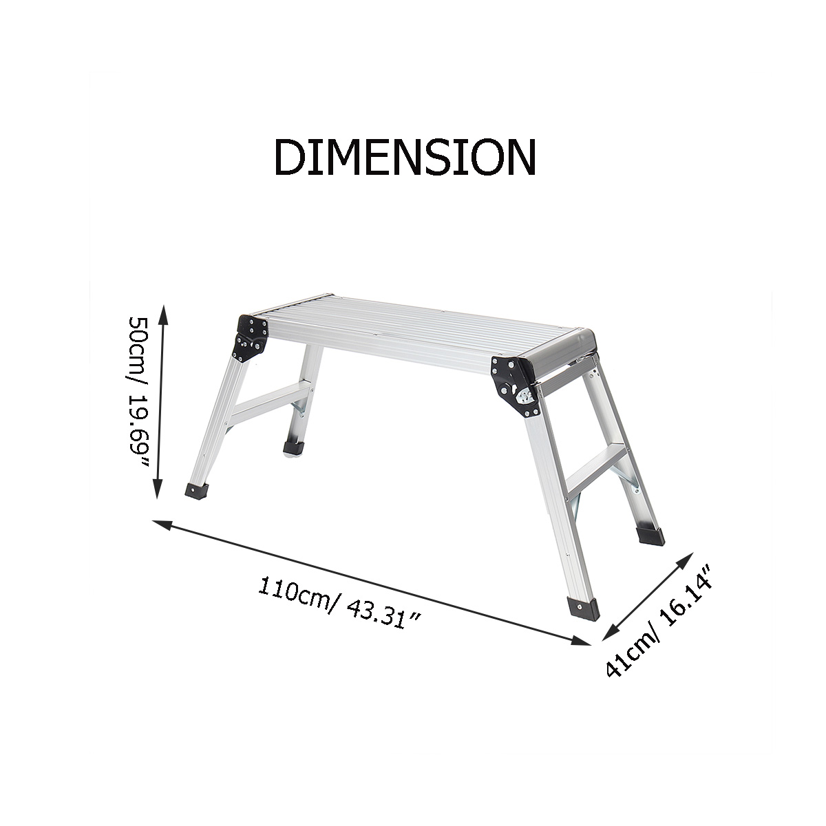 Step Ladders Aluminum Alloy Platform Step Up Stool Non-Slip Folding Work Bench Ladder Warehouse Home Construction Tools 120kg