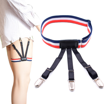 Sock Holder Shirt Stays Holder Man's Leg Suspenders Fashion Shirt Braces Elastic Uniform Business Strap Shirt Garters 1pair