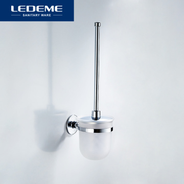 LEDEME Toilet Brush Wall-mounted High Holder Stand Guard Long Handle Plastic Cup Bathroom Cleaning Tool Accessories L5710
