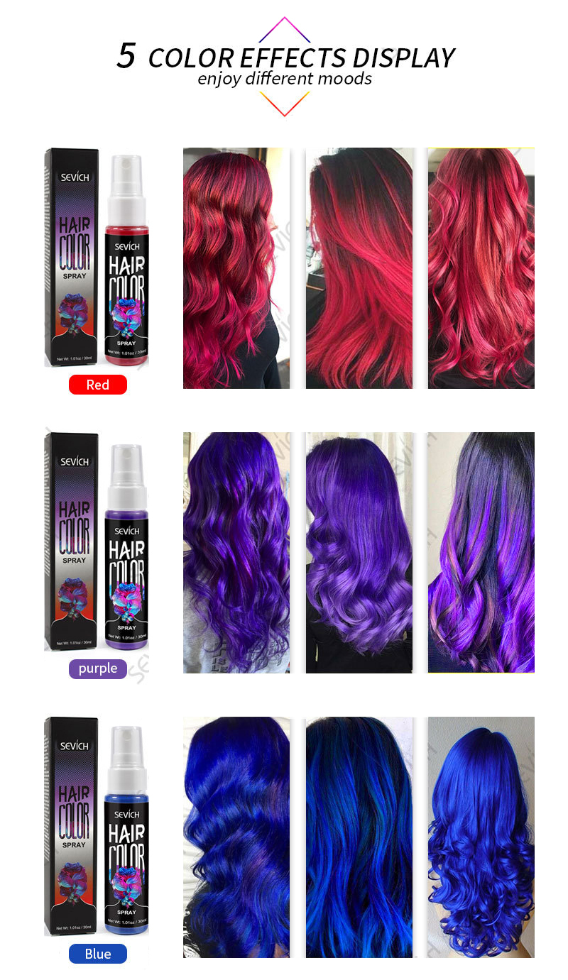 New 5 Color Liquid Hair Spray Unisex Party Cosplay Use Temporary Hair Color Dye Tinted Lasting Security Hair Styling Art TSLM2