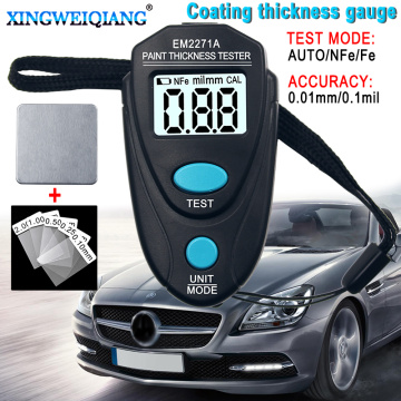 Digital Thickness Gauge Coating Meter Fe NFe 0.00-2.20mm for Car Thickness Meter EM2271A
