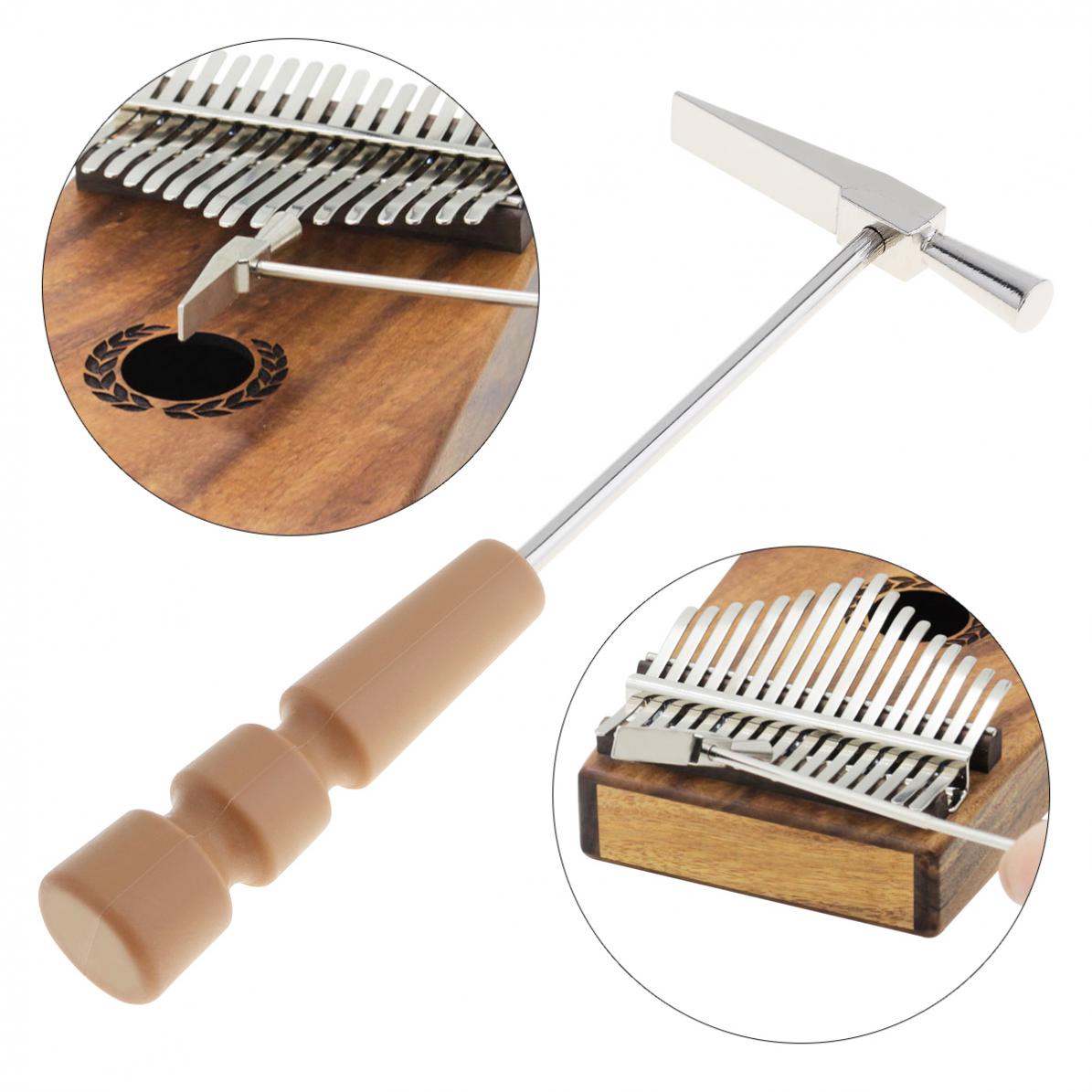 Portable Wooden Handle Metal Thumb Piano Tuning Hammer for 10 15 17 Keys Thumb Piano Kalimba