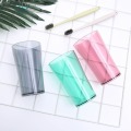 Simple Classic Round Mouth Couple Solid Color Transparent Plastic Brush Cup Children Tooth Wash Cup Bathroom Accessories Gadgets
