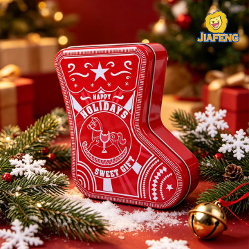 Decorative Christmas Stocking Gift Box Tin