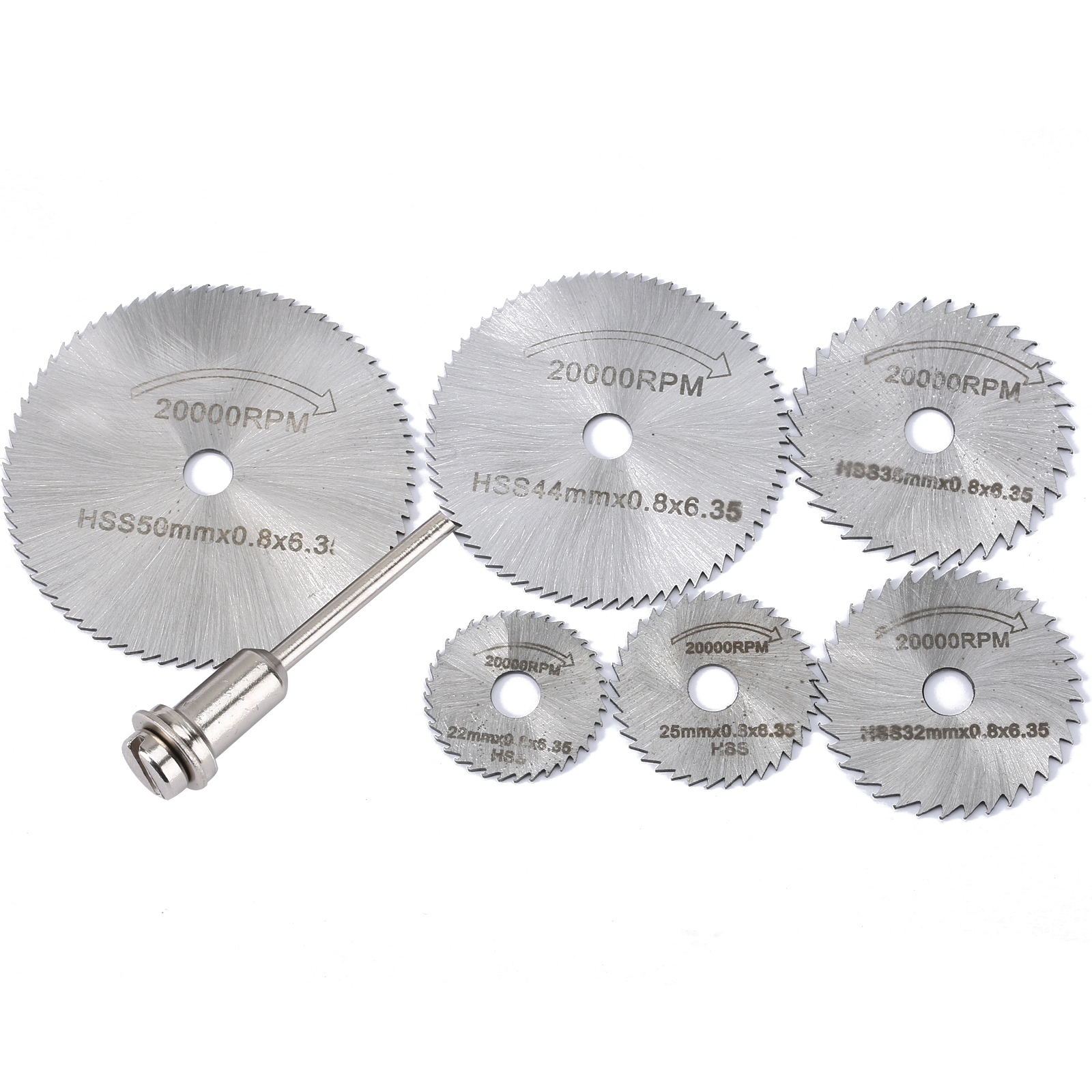 7pcs/Set 30mm Mini Diamond Saw Blade Silver Cutting Discs With 2X Connecting Shank For Dremel Drill Fit Rotary Tool