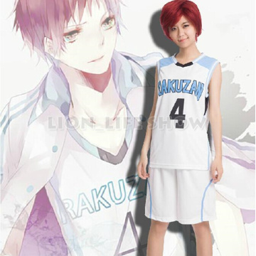 Kuroko no Basuke Sportswear RAKUZAN 4# Akashi Seijuro Basketball Jersey Shorts Whole Set Cosplay Costumes Sports Wear Uniform