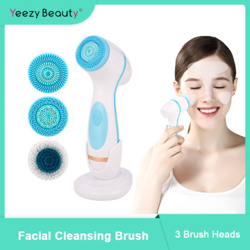 Facial Cleansing Brush Sonic Face Skin Brush Facial Spa Massager Electric Pore Deep Cleaning Cleanser Remove Blackhead Machine