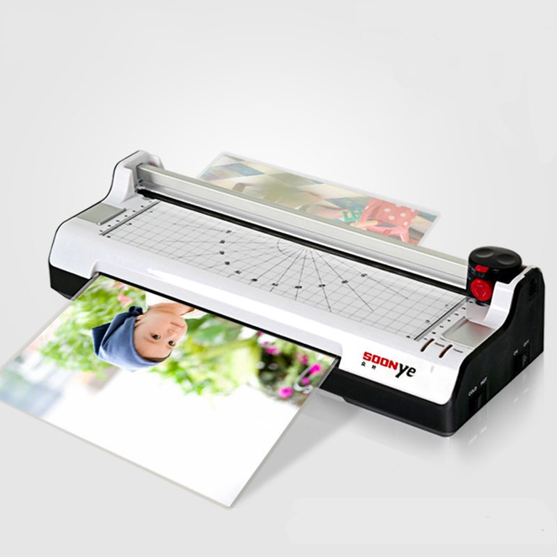 A4 Photo Paper Hot and Cold Thermal Laminator Machine Quick Warm-up Fast Laminating Speed with Pouch Board EU Plug