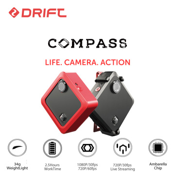 Drift Compass Wearable Action Camera 1080P HD Sport mini go extreme pro cam with WiFi Ambarella A7 + Mount Pack Kit