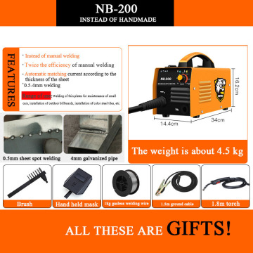 220V ONLY 3 in 1 MIG MMA Gasless Welding Machine Welder 0.5mm to 4mm thickness sheet max wire spool 1kg Light weight 5kg