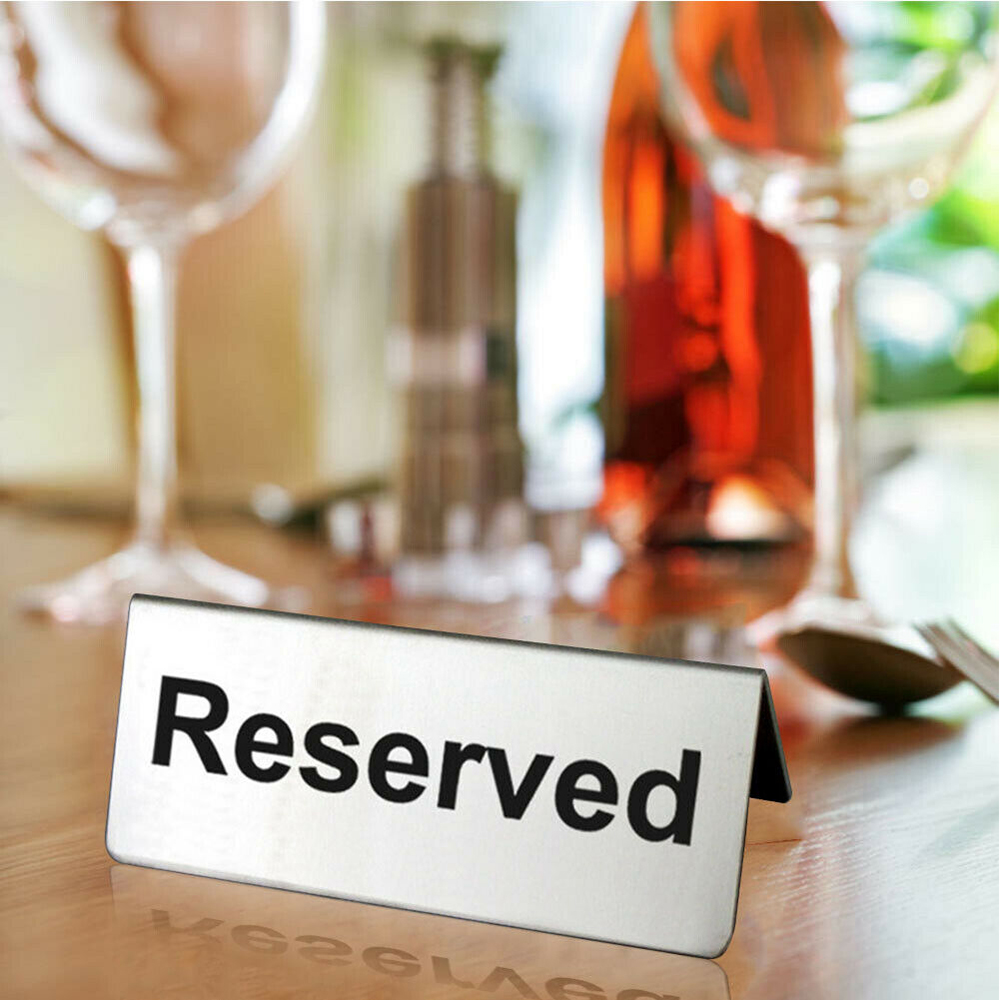 Hotel 3D Table Sign Stainless Steel Table Sign Reserved for Special Guests Restaurant Takeaways Double Sided Cafe Reusable Bar