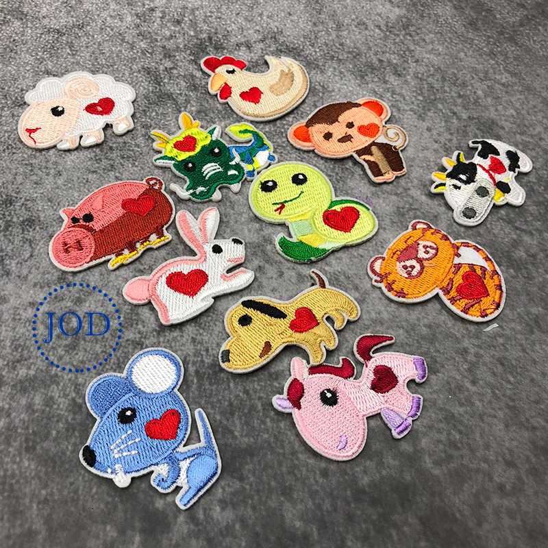 mouse pig Animal embroidery iron on patches for clothing children applique Cartoon patch clothes stickers kids badges suppliers