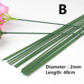 5pcs/lot Flower Stems Green Wire Artificial Flowers Heads Accessory Florist Craft DIY Silk Flower Stems for Wedding Decoration