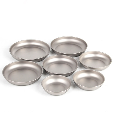 Keith Pure Titanium Plates Titanium Dinner SetBacteriostatic Dessert Plate Steak Salad Snack Cake Plates Tableware 7PCS