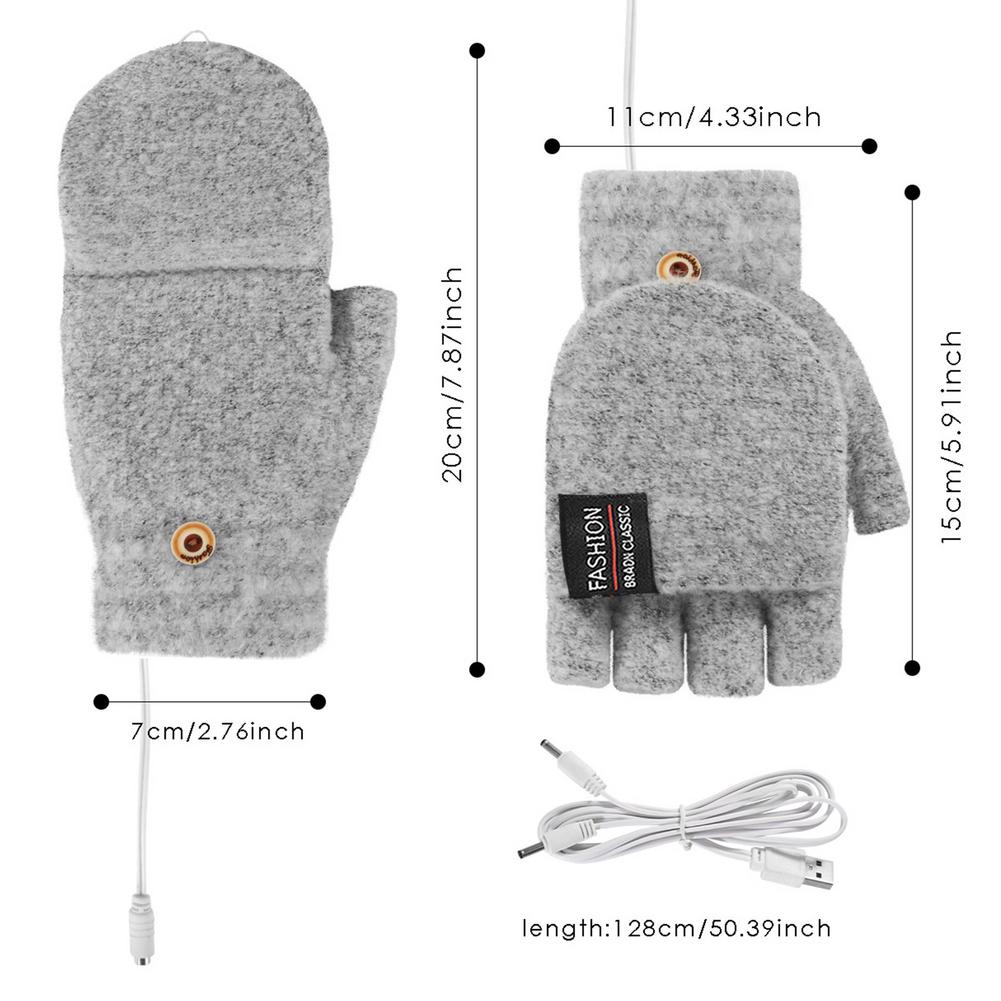 Fishing Electric Heated Gloves USB Hand Warmer Charging Heating Finger Heating Safety Constant Temperature Warm Gloves