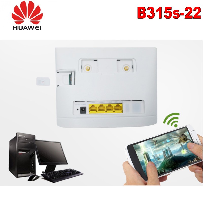 Unlocked Huawei B315 B315s-22 4G CEP 150mbps Portable Wireless WIFI Router 4G Modem with SIM card slot Plus 2pcs 4g SMA antenna