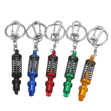 Creative Spring Shock Absorber Keychain Car Interior Hanging Pendant Key Rings