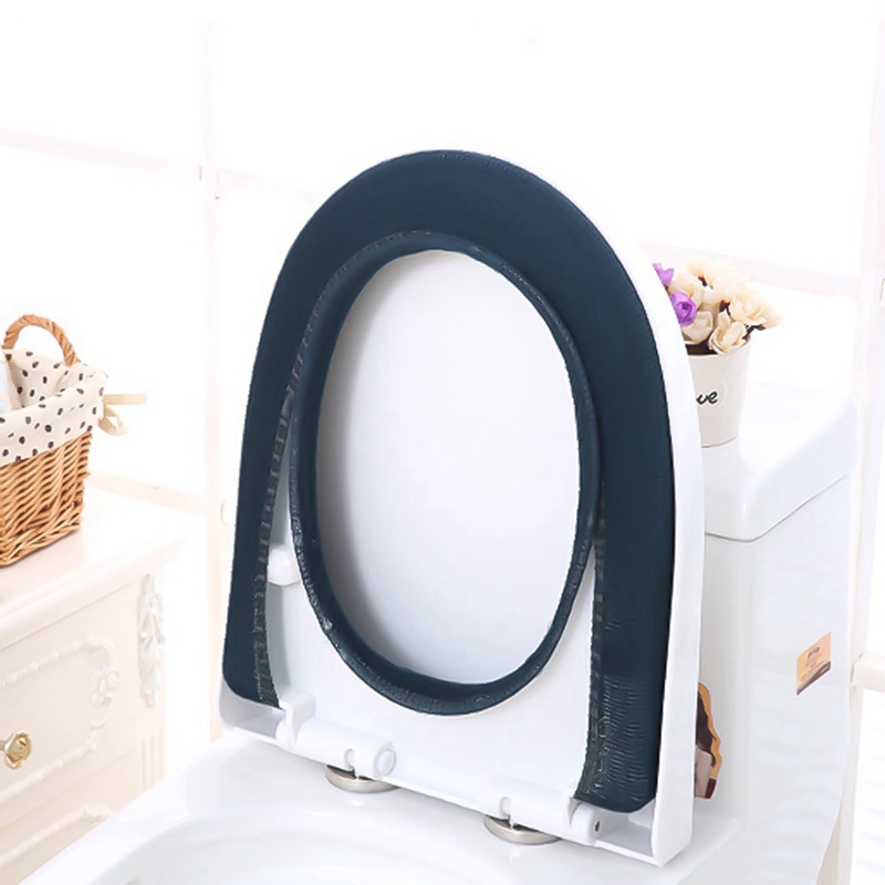 1pc Random Color Toilet Seat Case Warmer Toilet Accessories Pedestal Pan Cushion Pads Washable Toilet Seat Covers