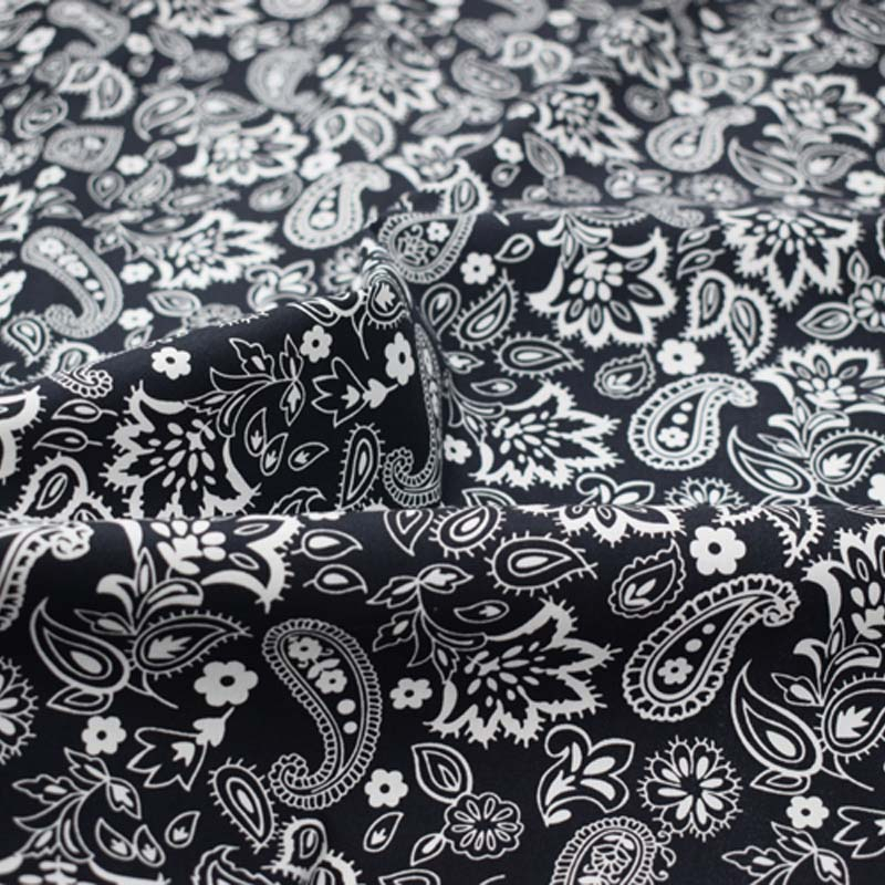Black bottom paisley pure cotton fabric for dress shirt bazin riche getzner tissu telas por metro african tissus stoffen tela