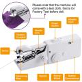 MIni ABS Handheld Sewing Machines Portable Battery White DIY Needlework Electric Home Office Apparel Sewing Supply