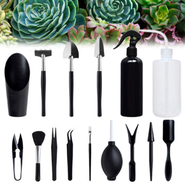 15PCS Multi-Function Mini Gardening Hand Tools Set Succulent Plants Watering Bottles Miniature Garden Plants Bucket Shovel Tools